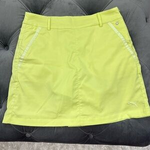 Puma Women’s Athletic Golf Skort In Neon Yellow Size 2